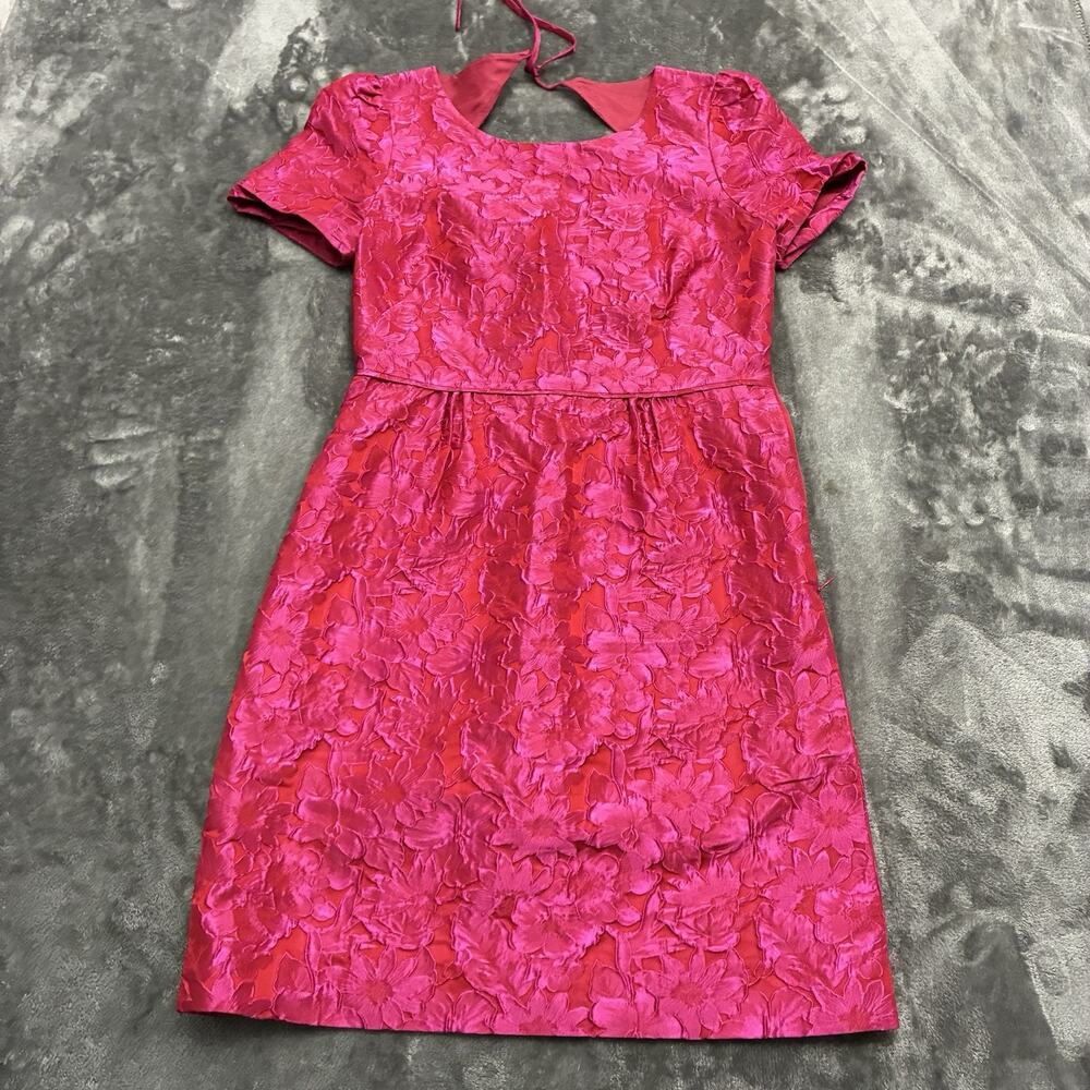 J. CREW Collection Dress Women’s S.2 Fuchsia Colored Marla Gardenia Jacquard